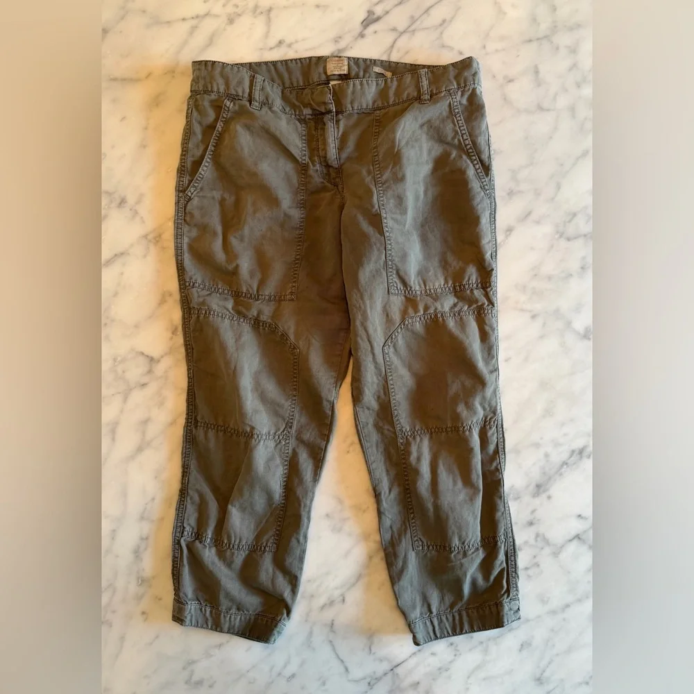 J. Crew Cotton Linen Cargo Crop Pants - Women’s Size 10 “City Fit” - Picture 2 of 12
